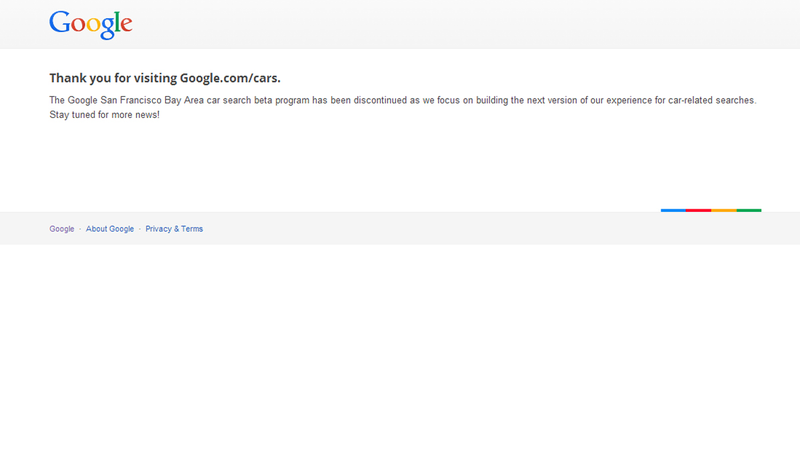 Illustration for article titled Google's Online Car-Buying Program Is Dead